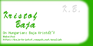 kristof baja business card